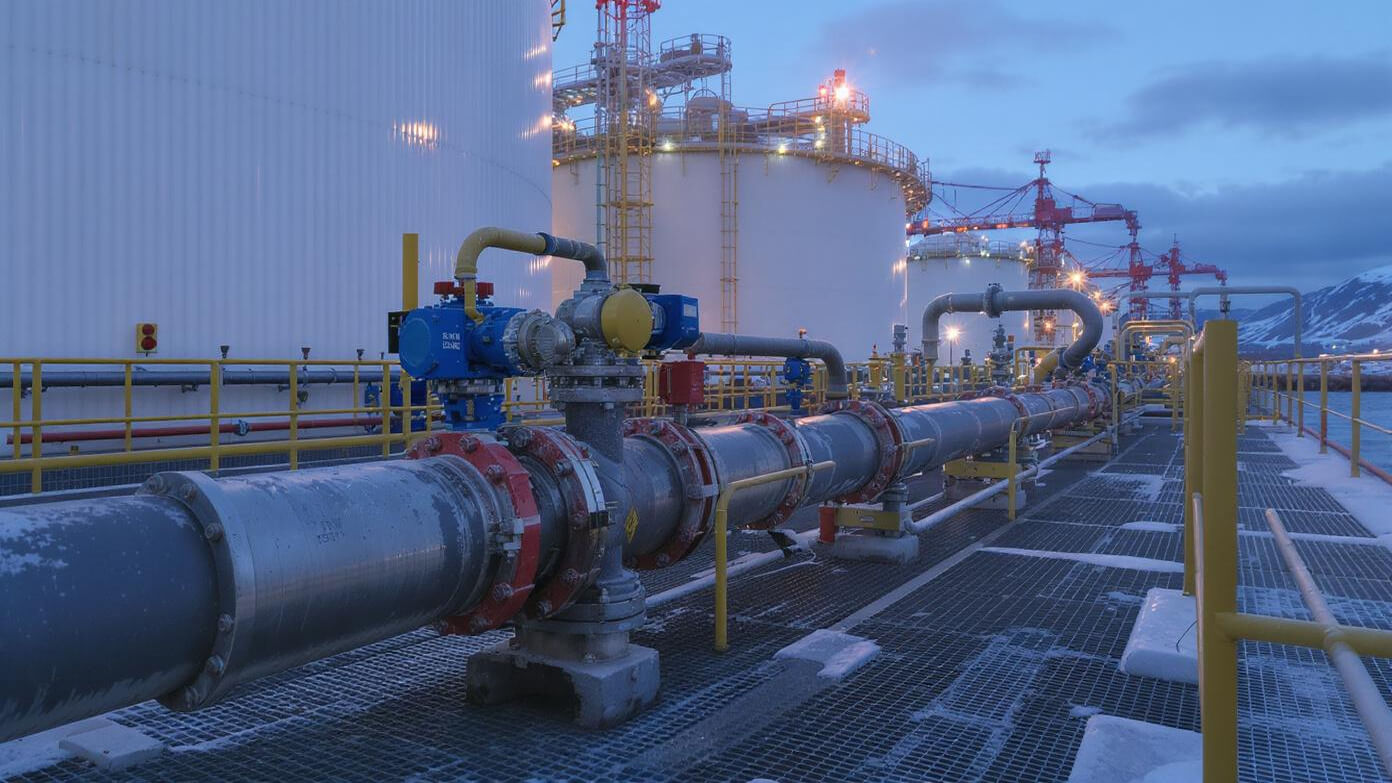 LNG facility ball valve installation