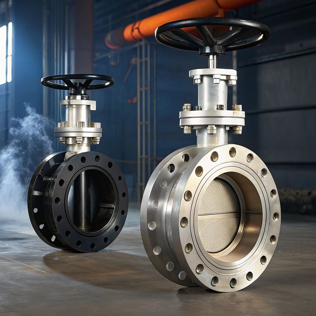 Industrial high-performance butterfly valves in a metallic finish, representing reliability and precision in process engineering.