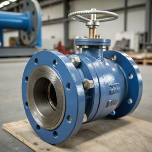 Industrial ball valve showing internal ball mechanism and loss coefficient characteristics