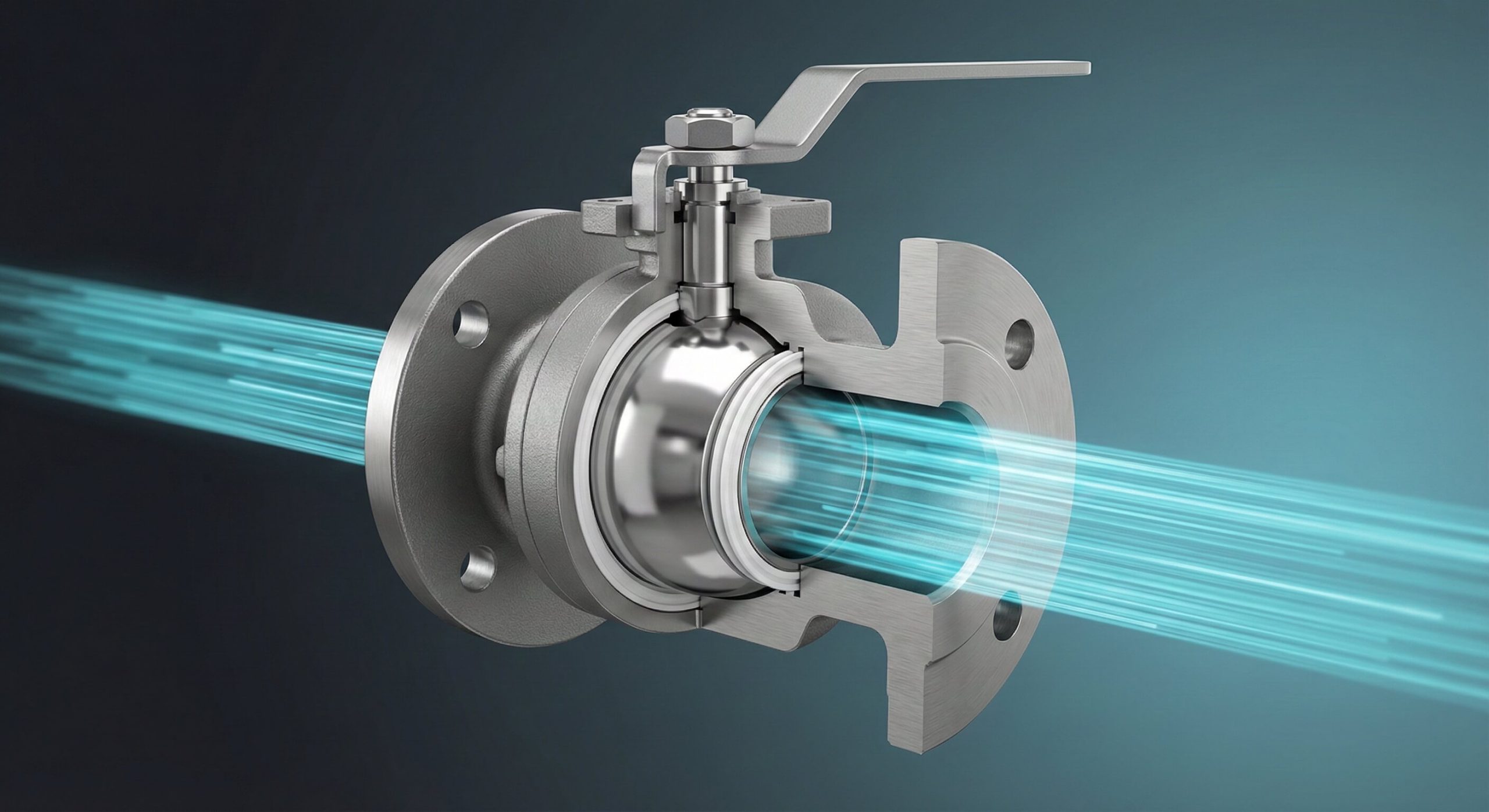 Ball valve mechanics cutaway