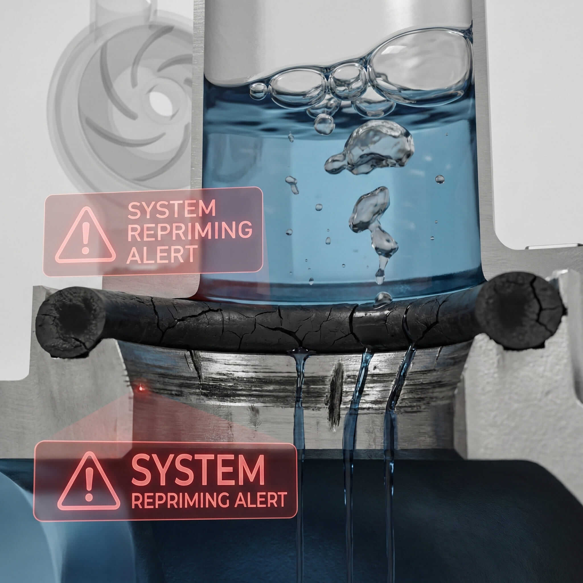 Water leaking from industrial pipe flange