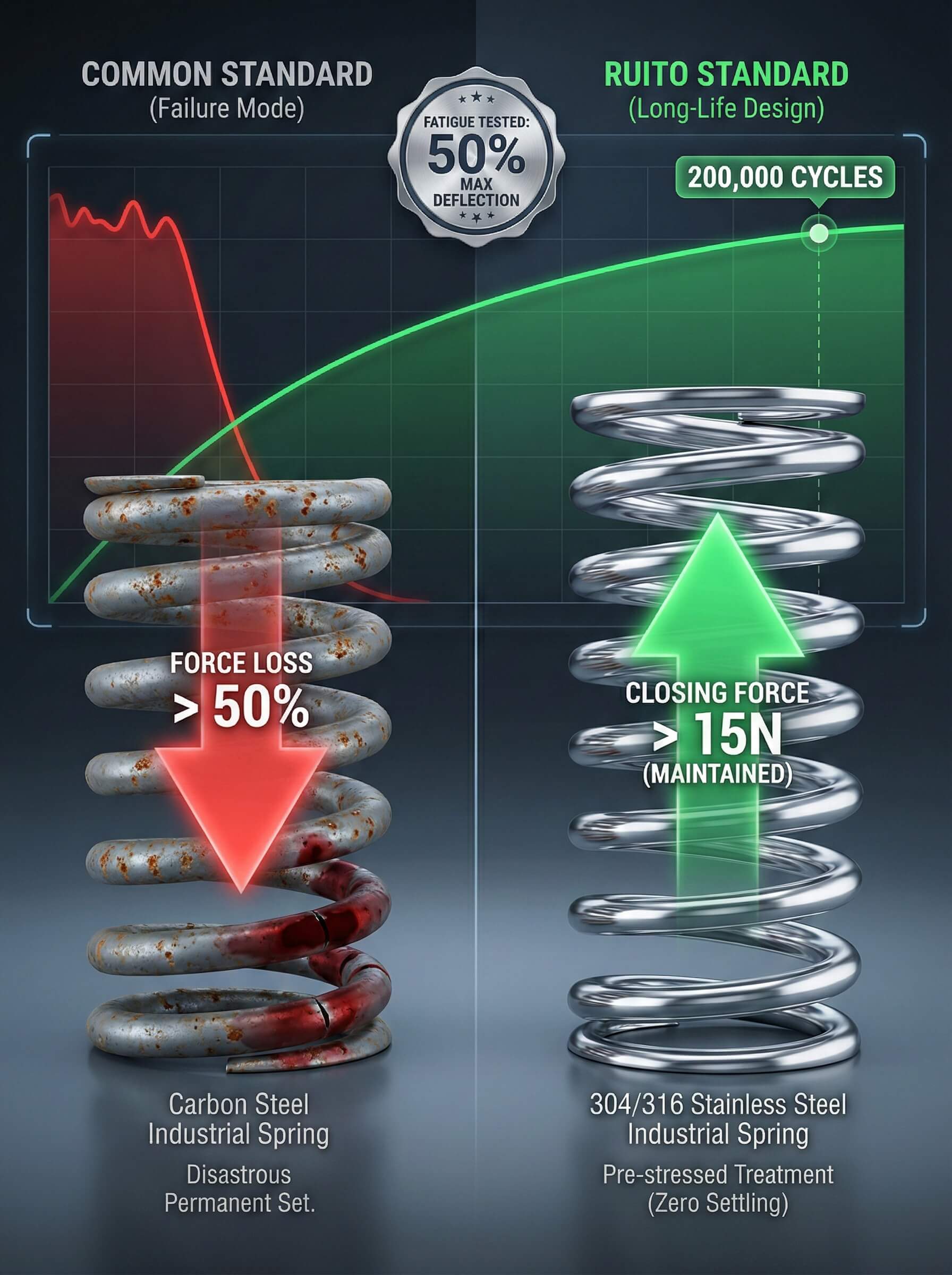 Metal spring coil closeup