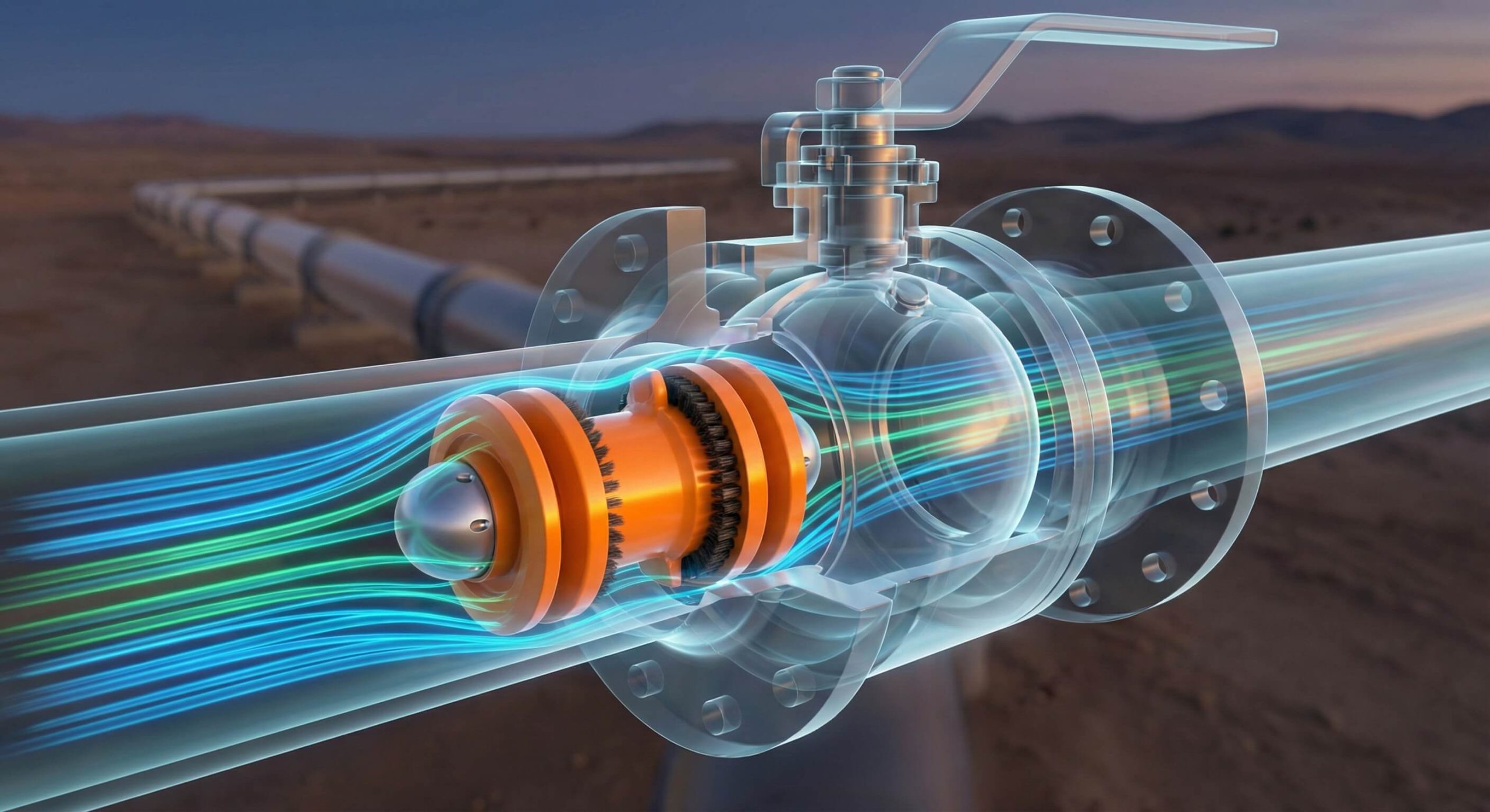 Full bore pipeline interior