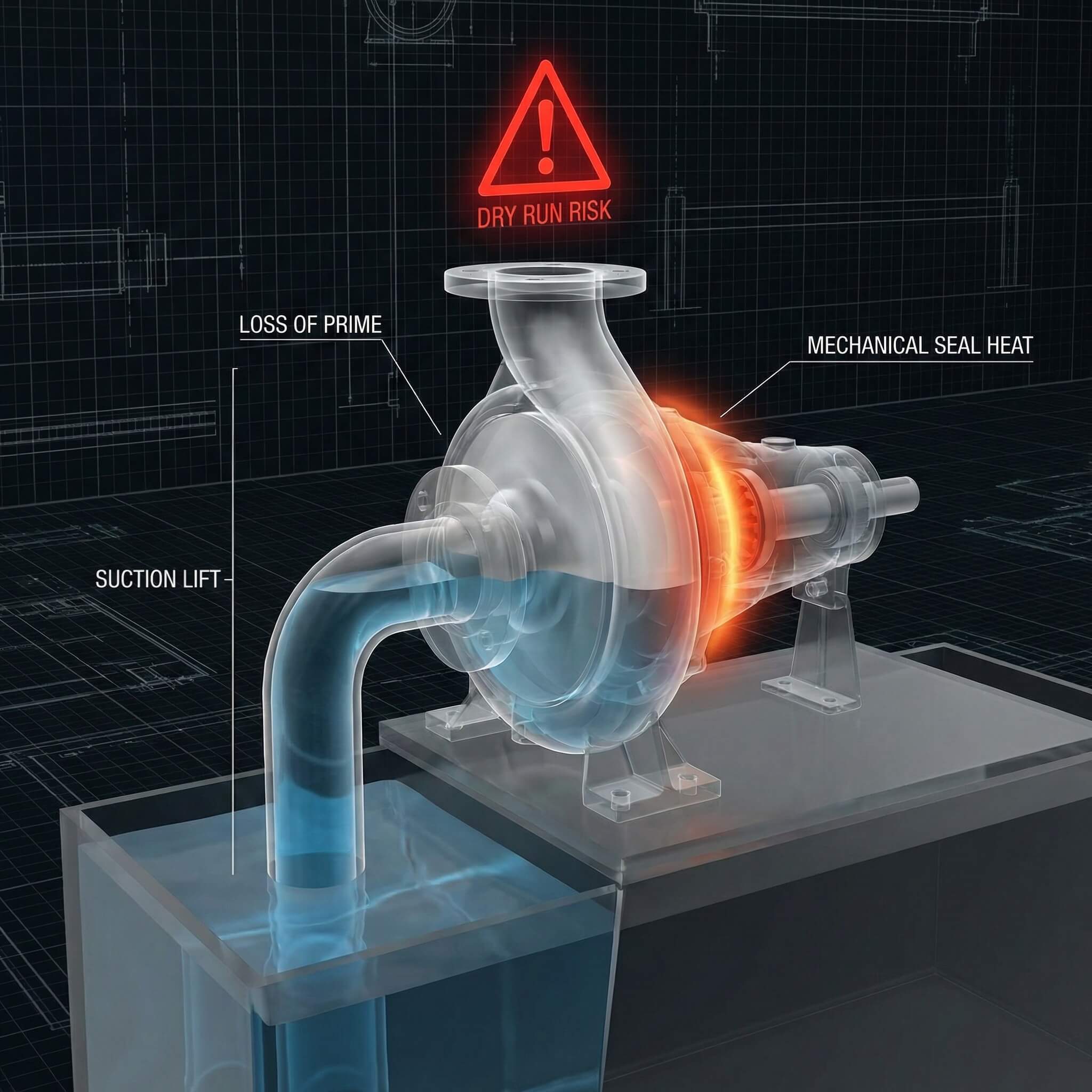 Worker manually priming a pump system