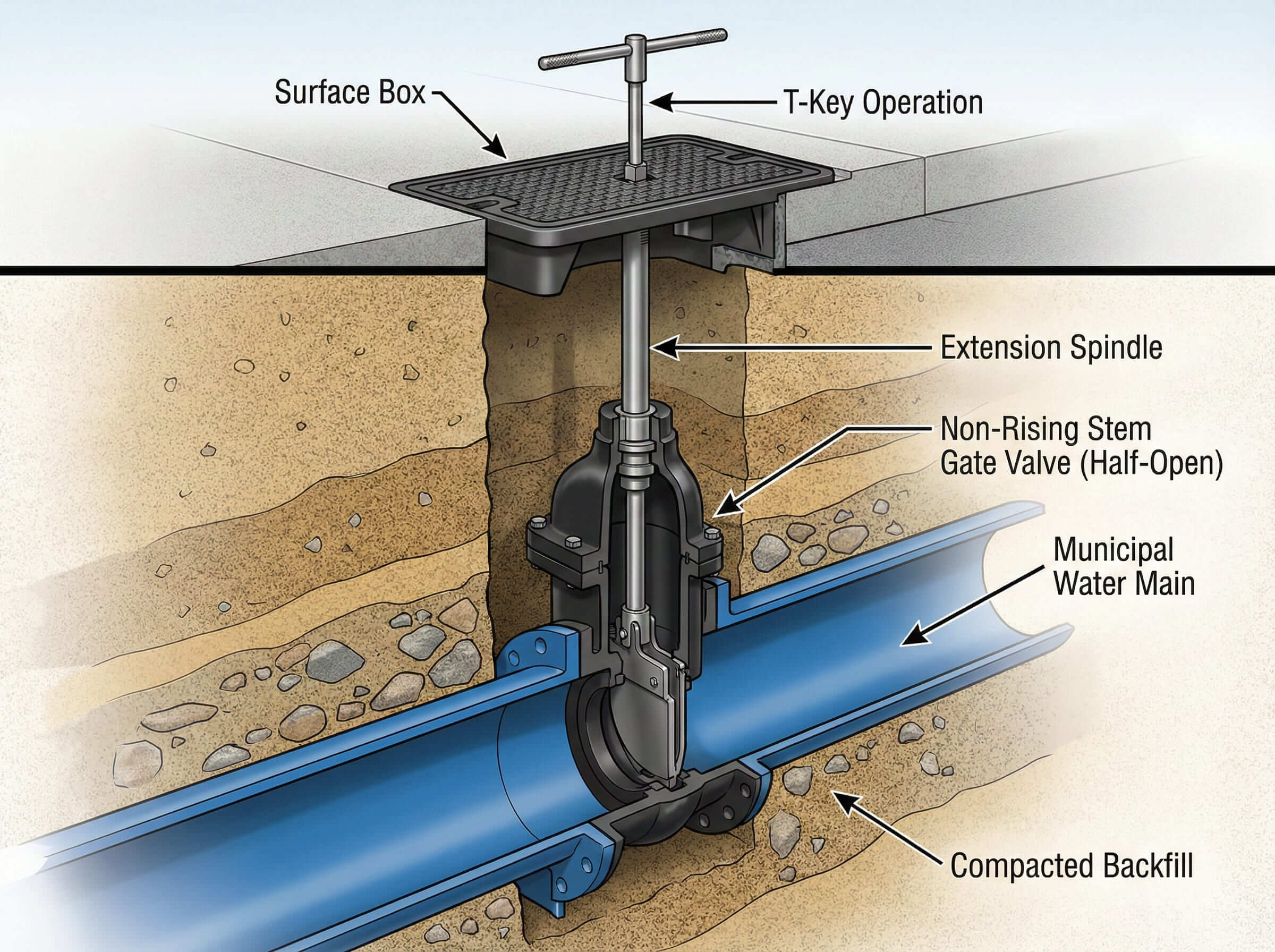 Non-Rising Stem Gate Valve
