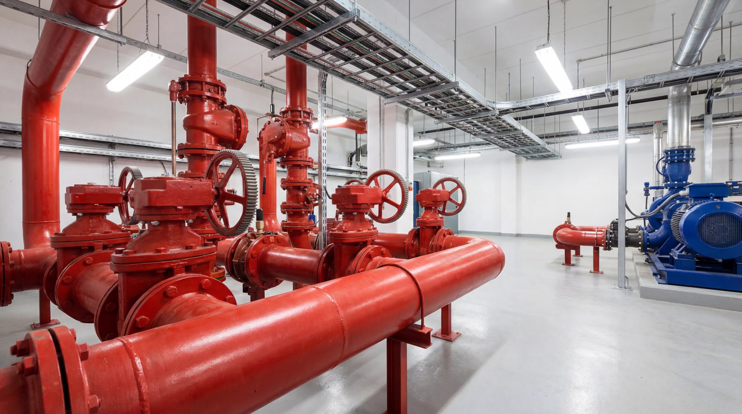 Fire pump room manifold installation