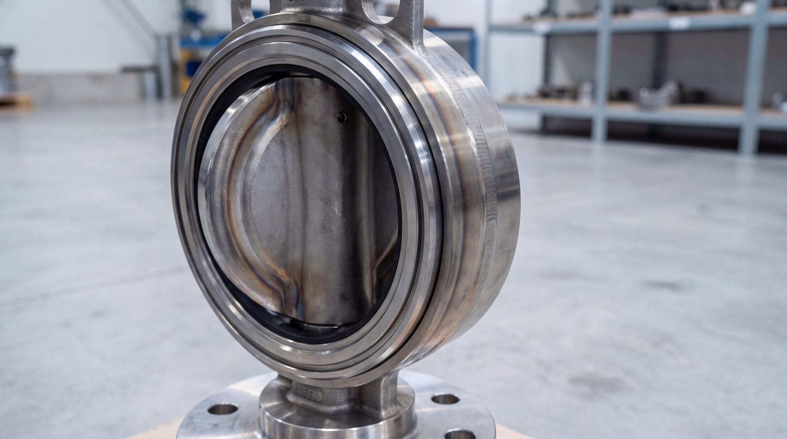 Macro photography of heavy duty butterfly valve