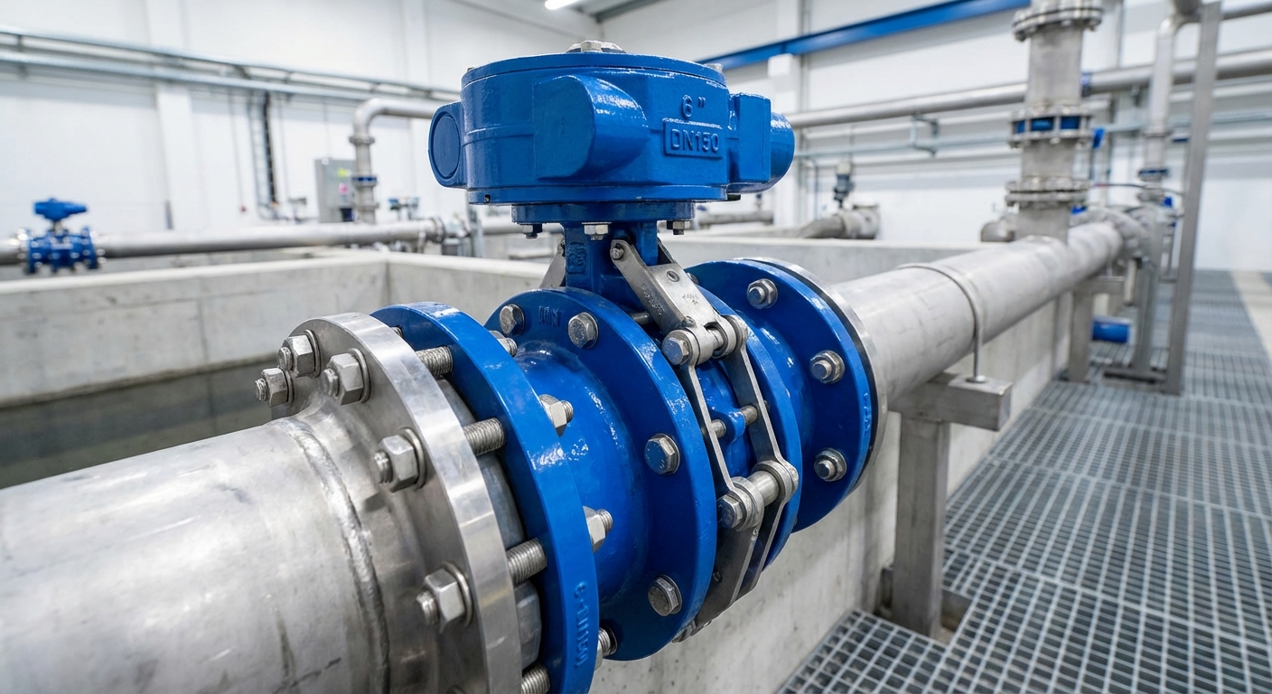 DN150 butterfly valve industrial installation
