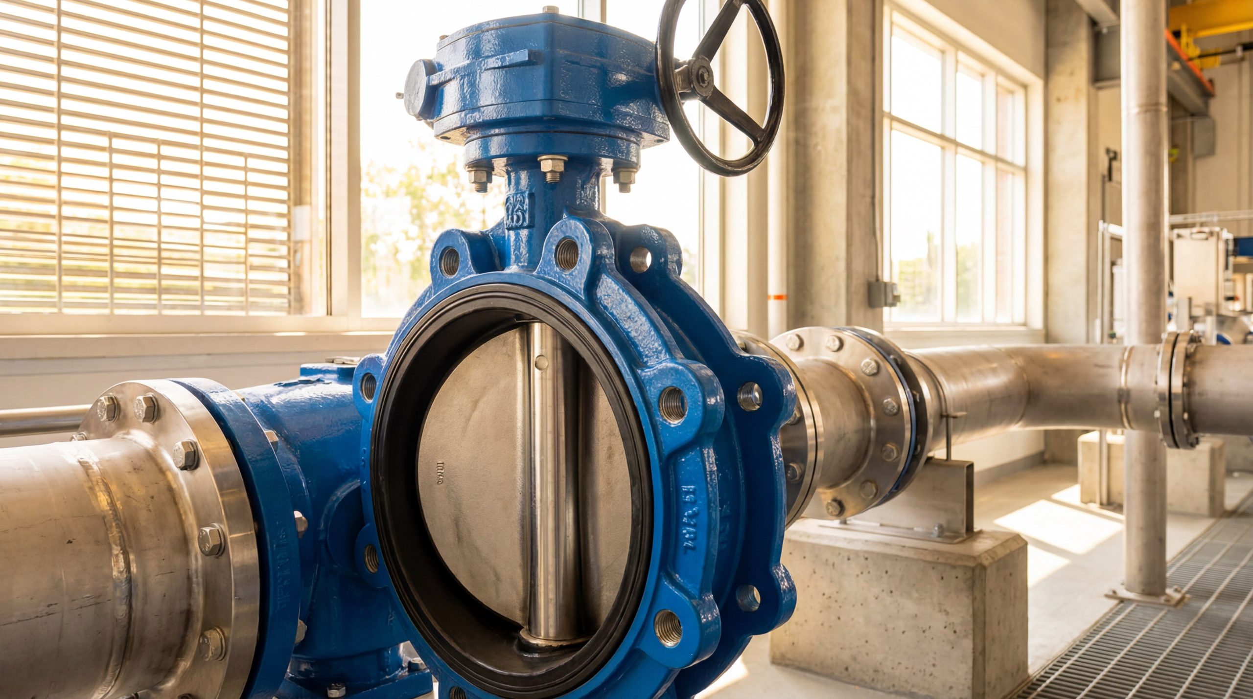 Industrial water treatment butterfly valve