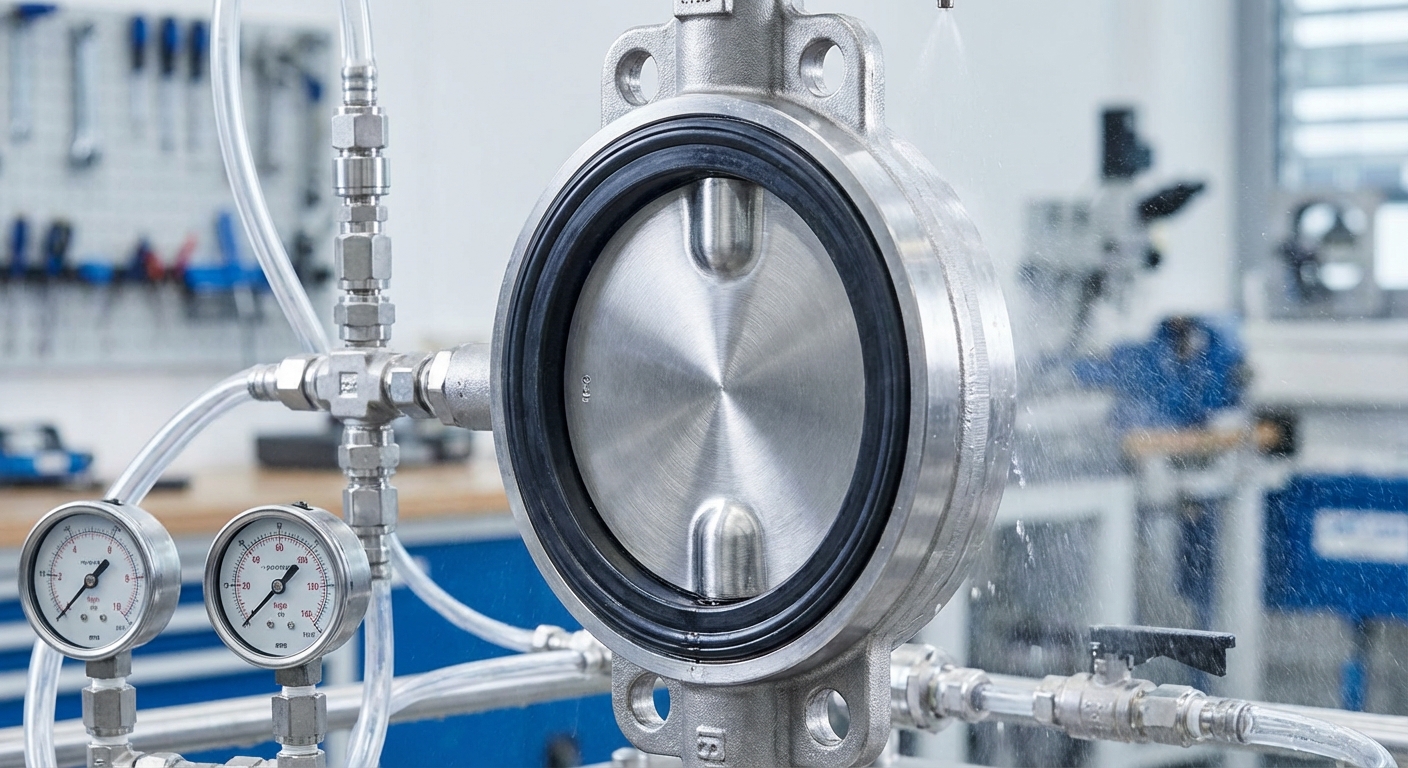 industrial butterfly valve macro photography