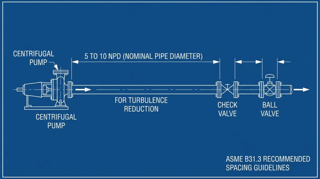 ASME B31.3 Pump Valve Spacing Layout