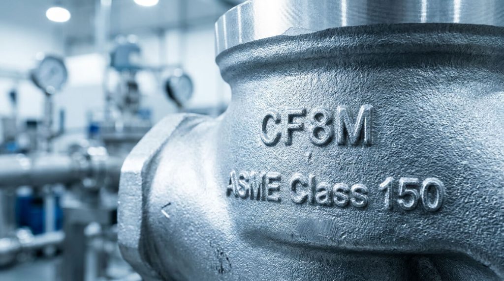 ASTM A351 CF8M Stainless Steel Valve Body Casting Macro Photography