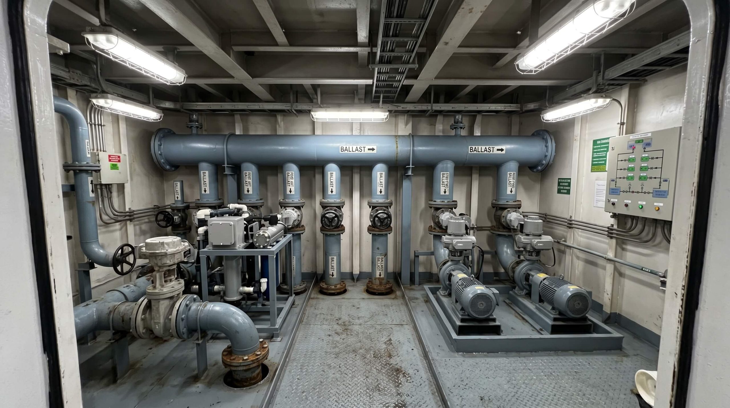 Large-scale ballast water treatment and control system
