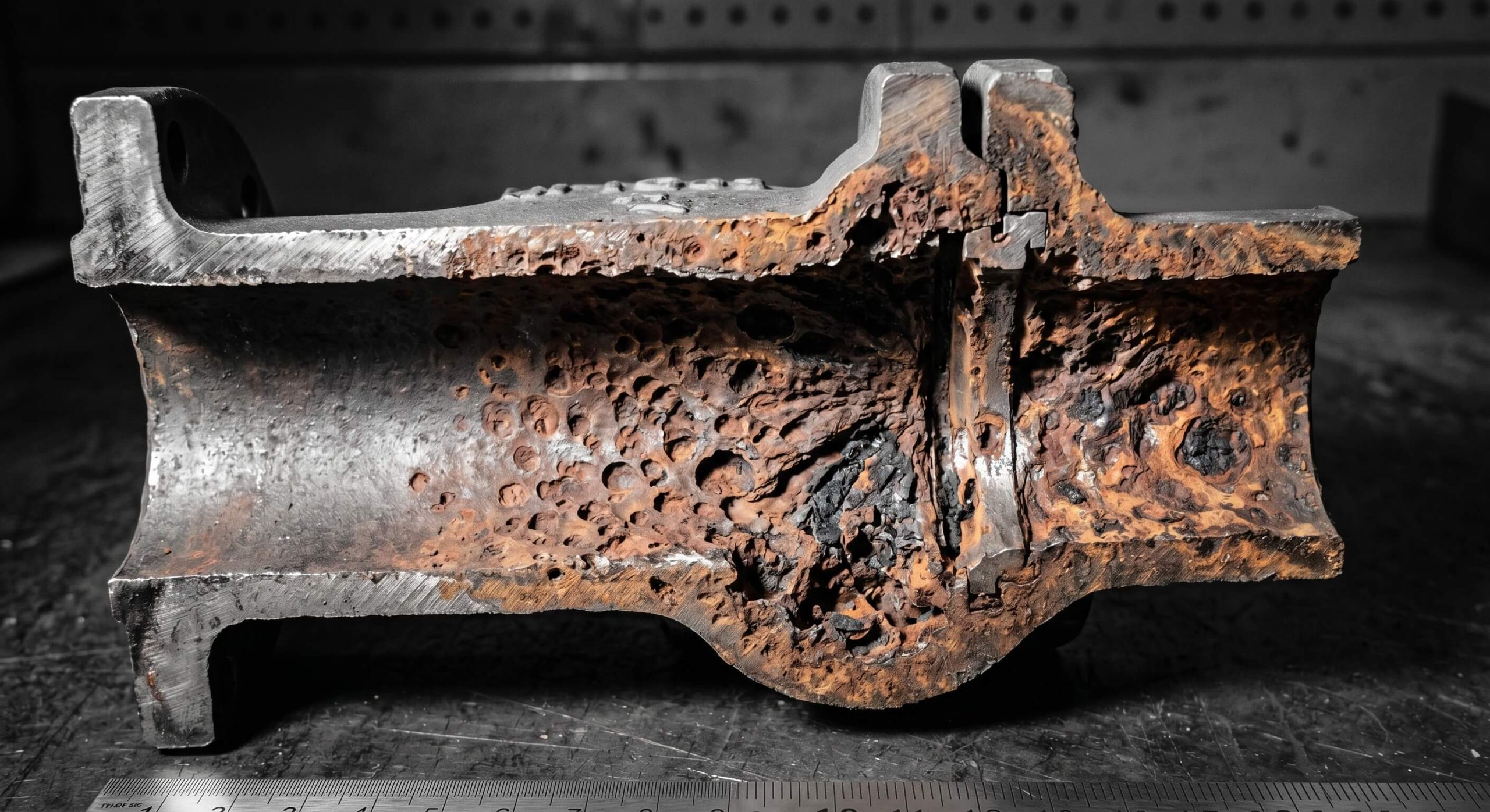 Corroded industrial valve