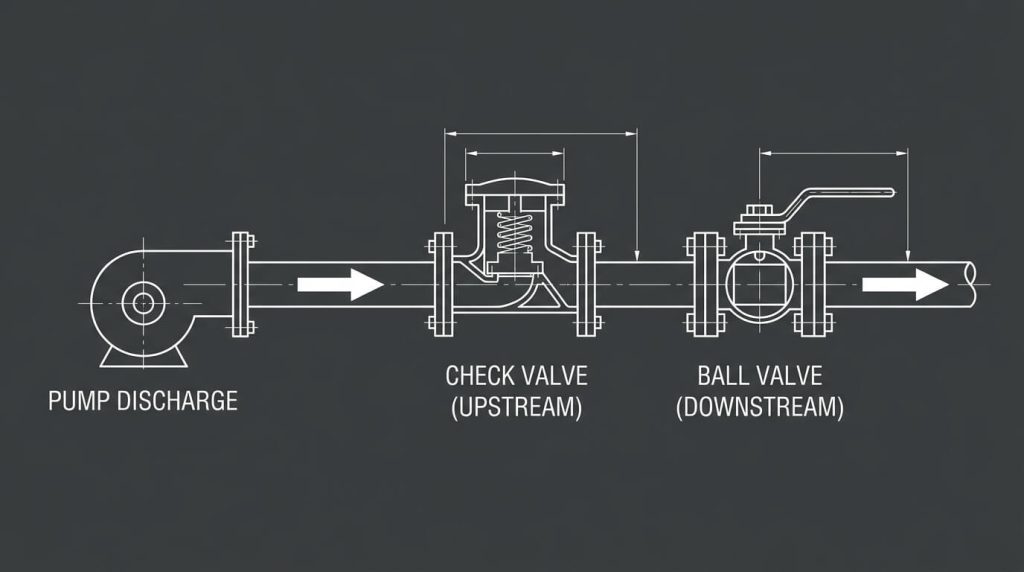 Upstream Check Valve Piping Schematic