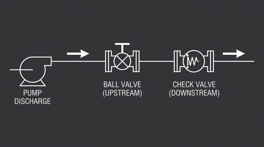 Downstream Check Valve Piping Schematic