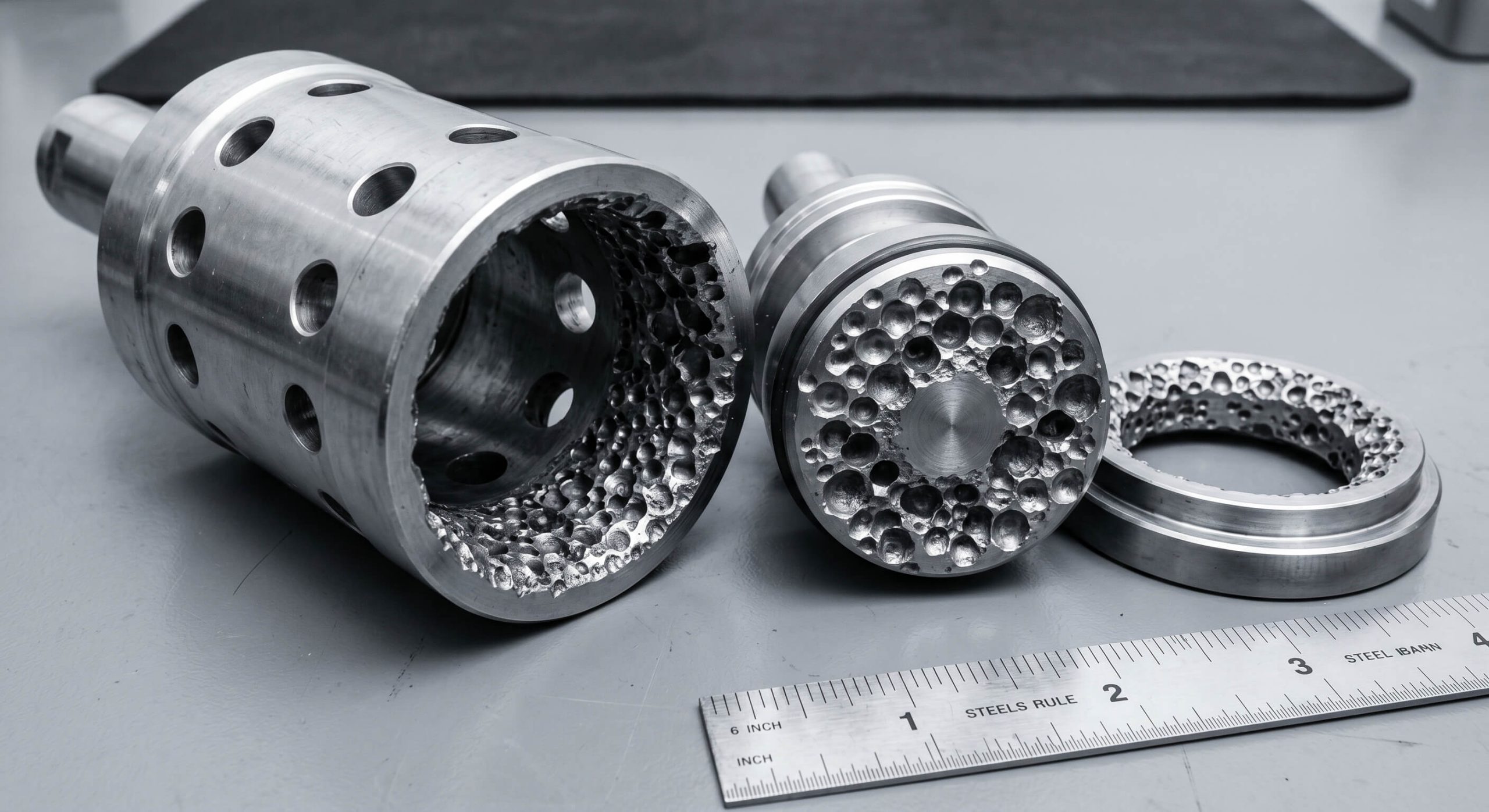 Severe cavitation damage on valve trim
