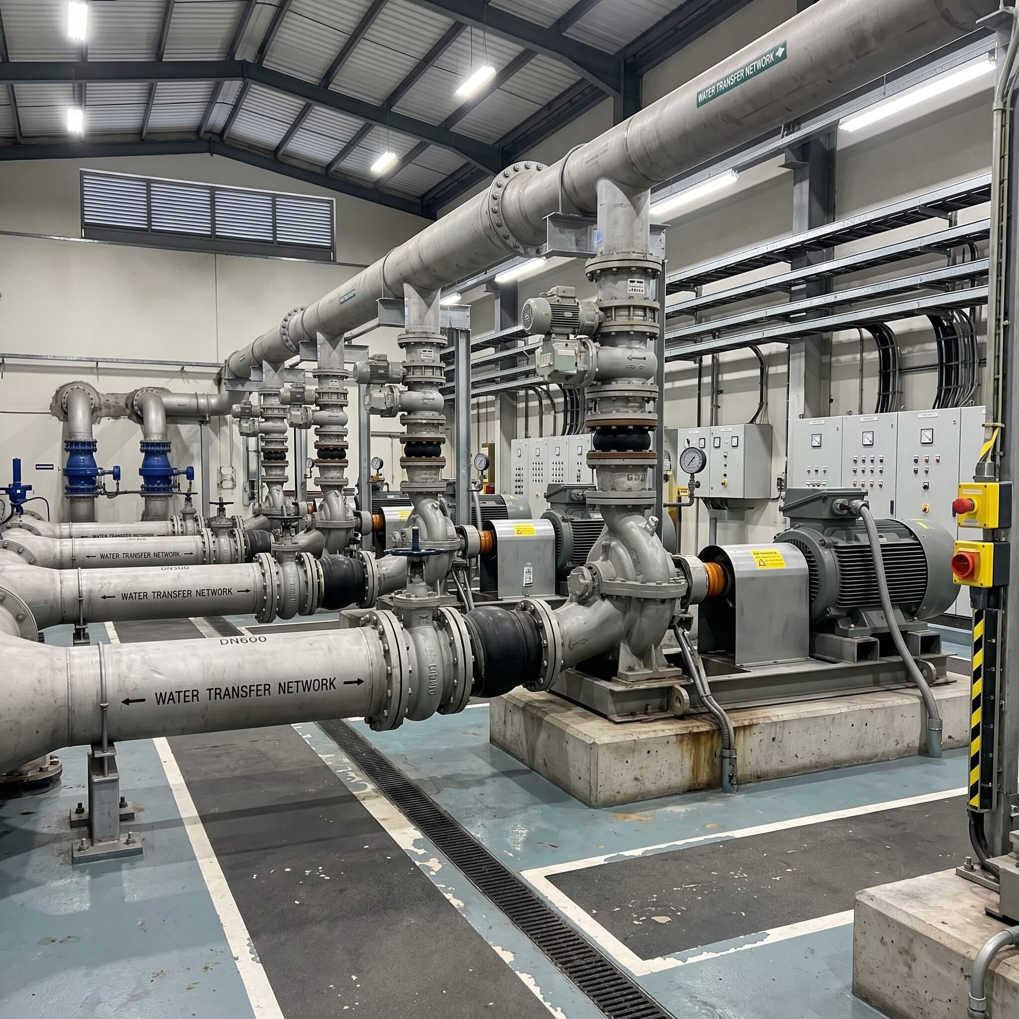 Water pumping station interior.