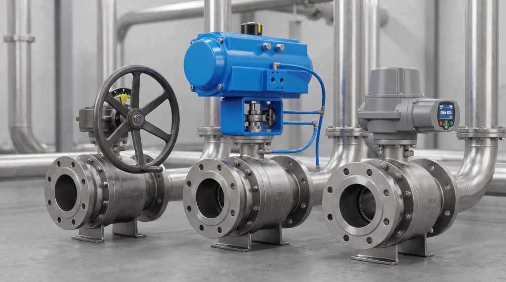 Industrial Trunnion Ball Valves with Multiple Actuation Systems