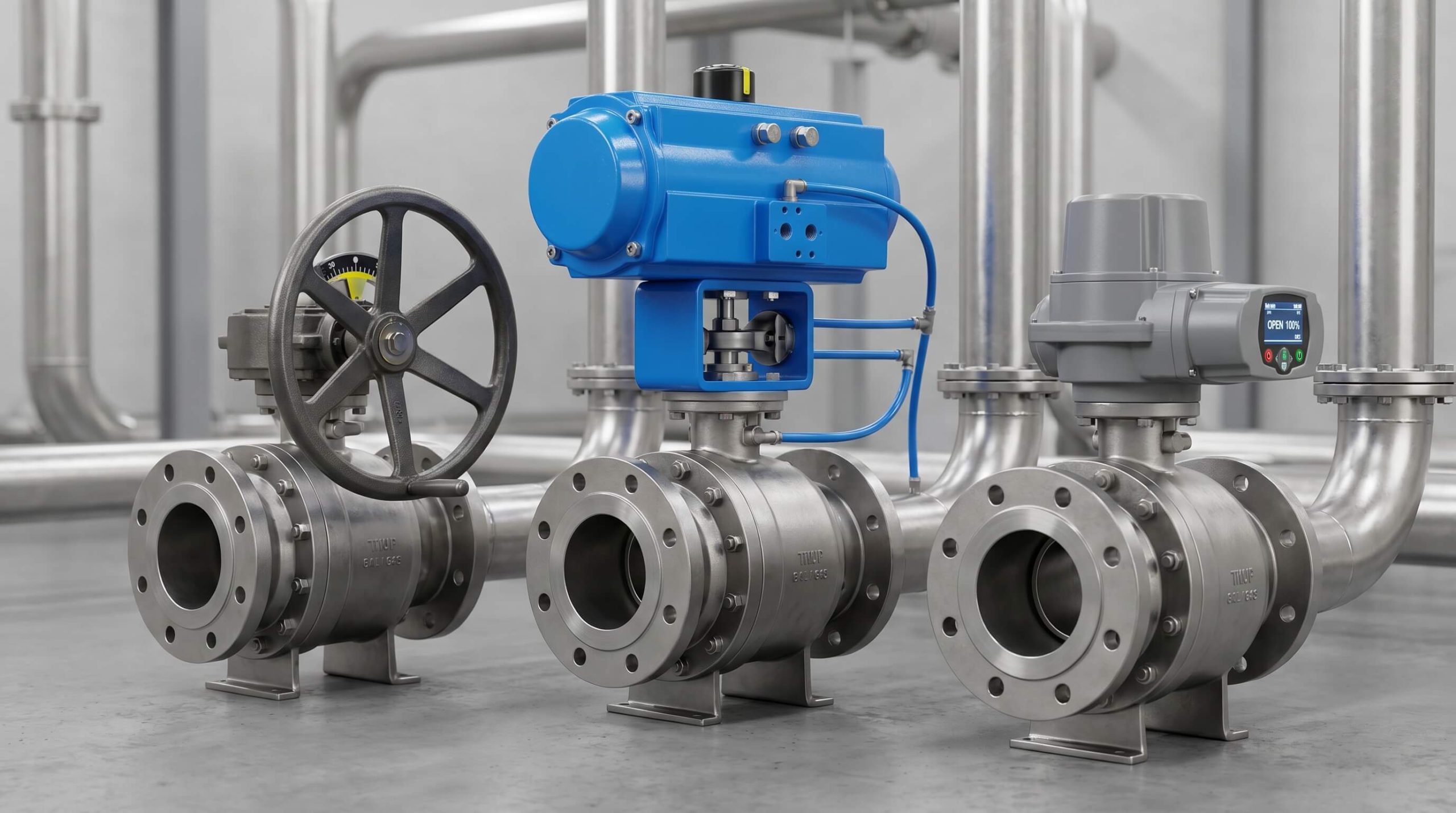 Industrial Trunnion Ball Valves with Multiple Actuation Systems