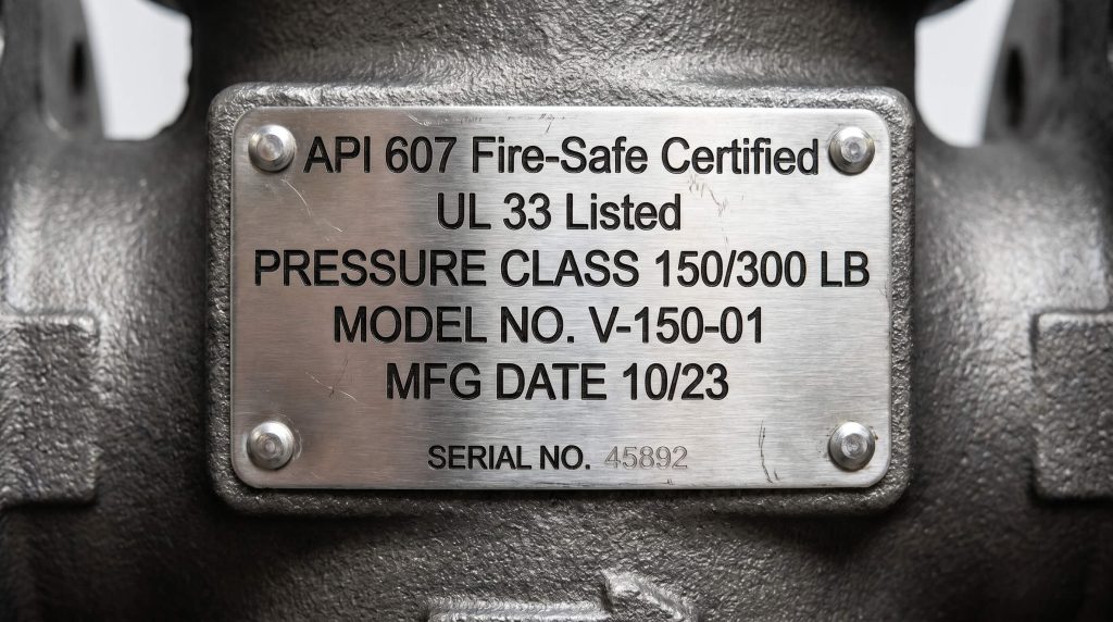 Industrial Valve Nameplate Technical Index