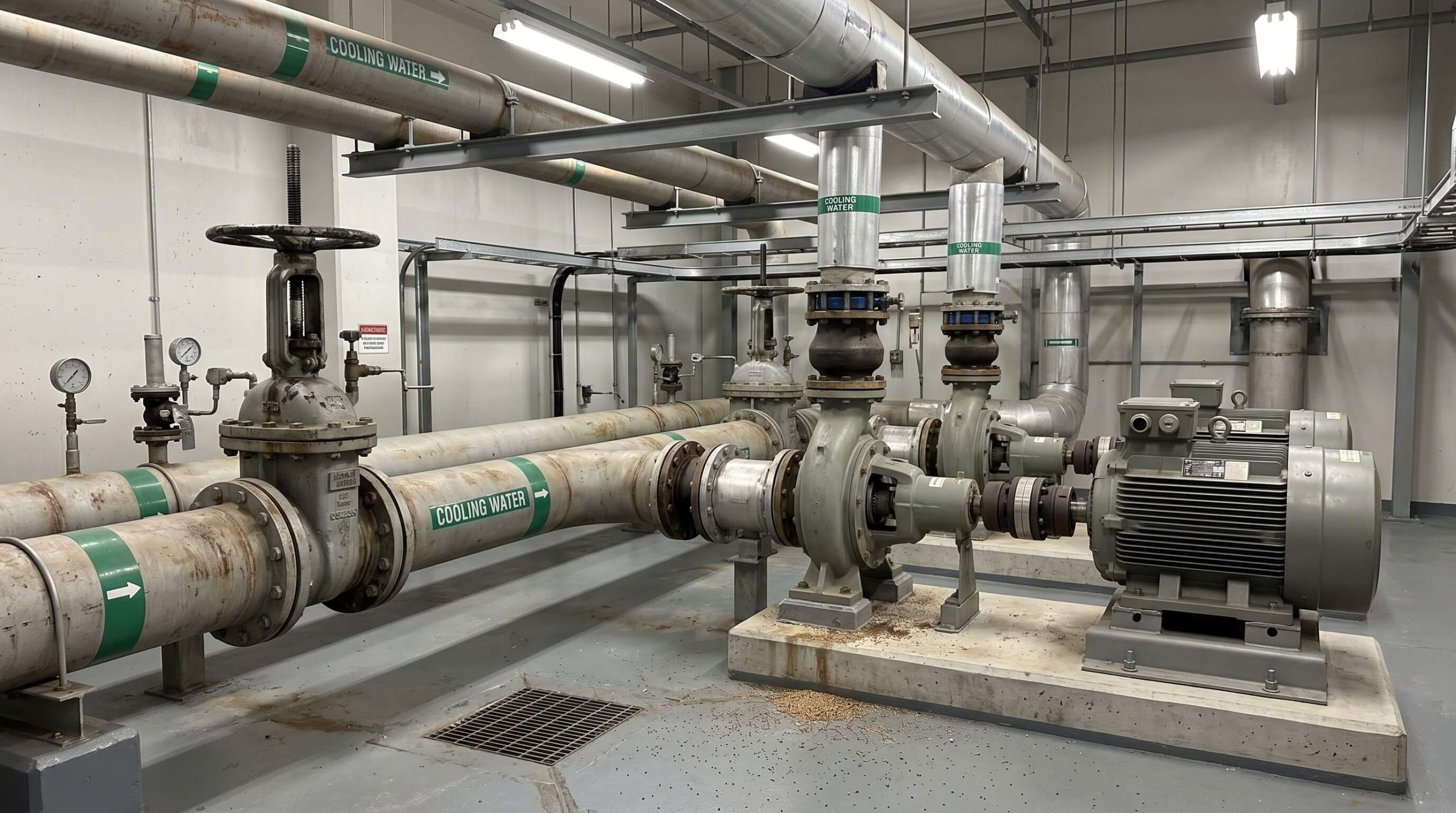 Professional industrial cooling water system with large diameter valves