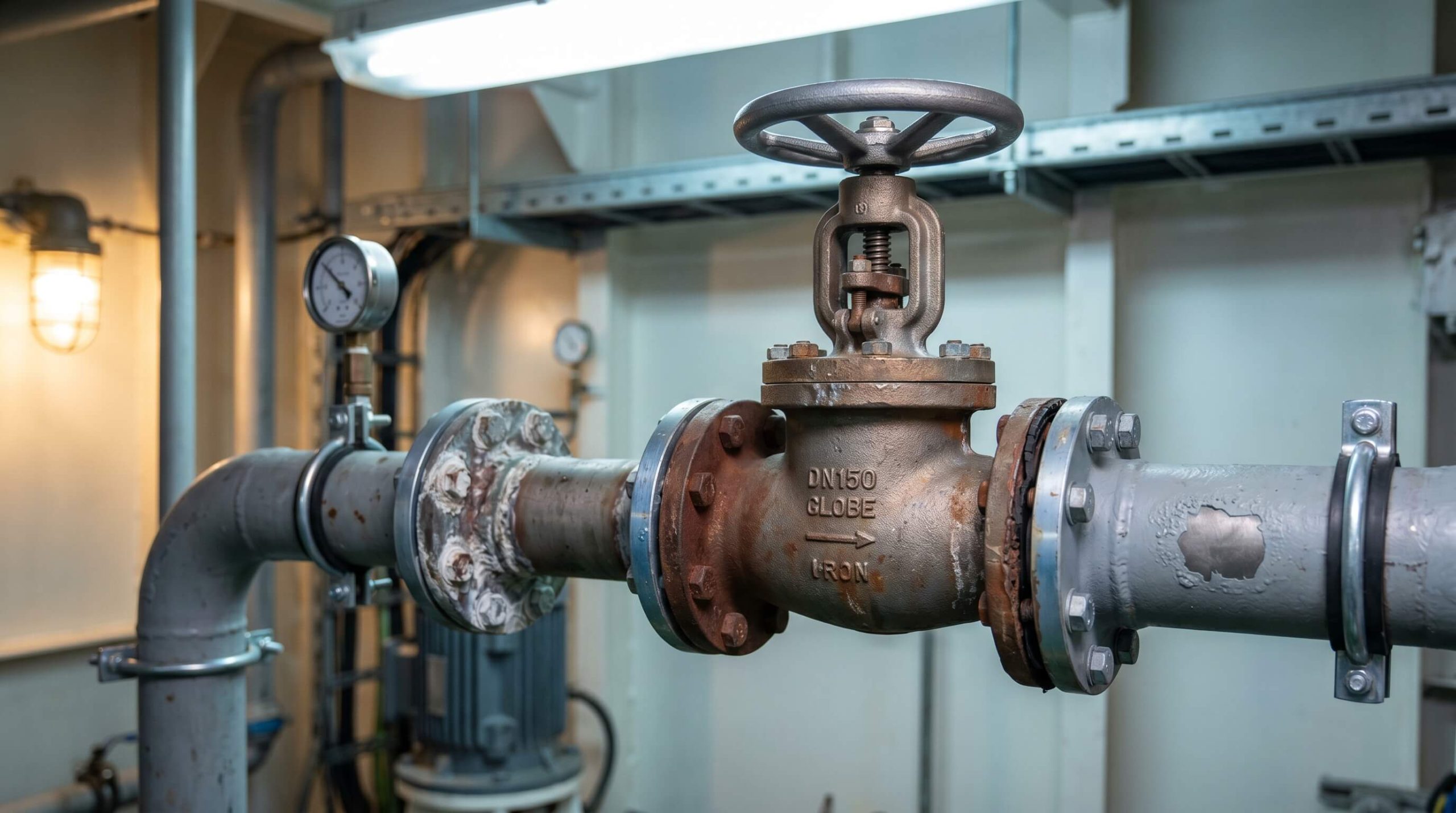 Annotated marine valve failure points