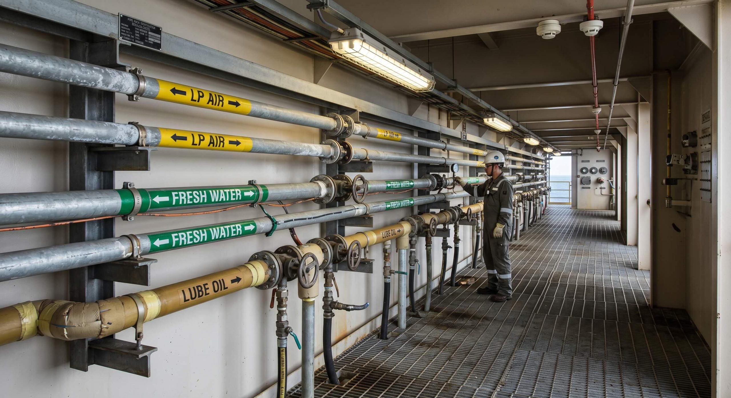 Offshore platform utility service lines