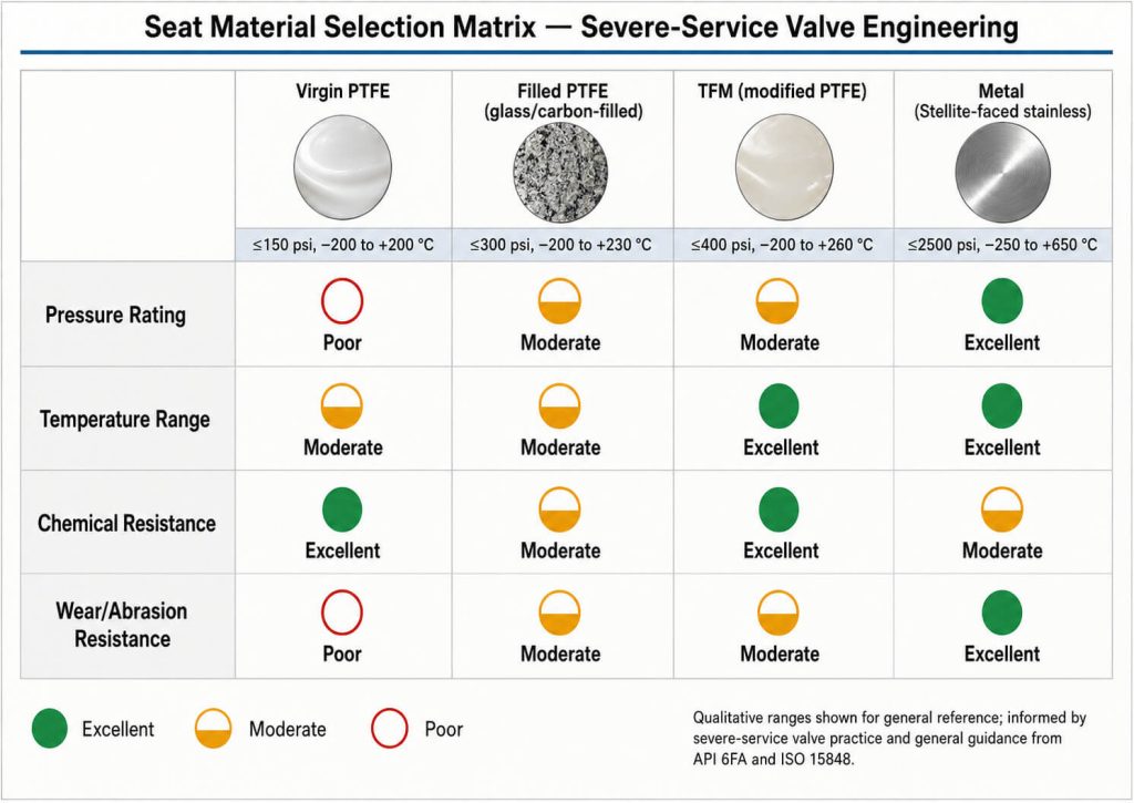 Engineering selection matrix for high-performance seat materials