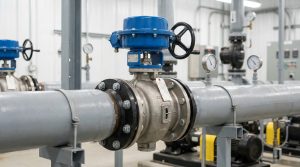 Butterfly valve Cv selection in an industrial fluid control system, showing a butterfly valve installed in piping with a realistic process environment and engineering evaluation context.