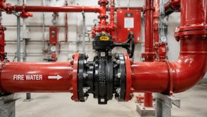 butterfly valve fire fighting system installed in a commercial fire protection environment with a compact valve assembly connected to sprinkler piping and monitored control equipment