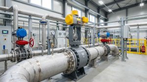 Types of butterfly valve for industrial pipeline systems showing different valve designs installed in a real process facility environment