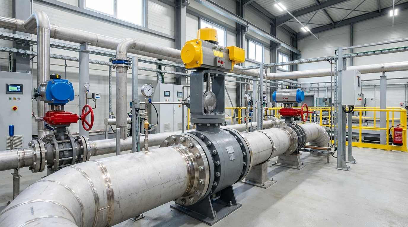 Types of butterfly valve for industrial pipeline systems showing different valve designs installed in a real process facility environment