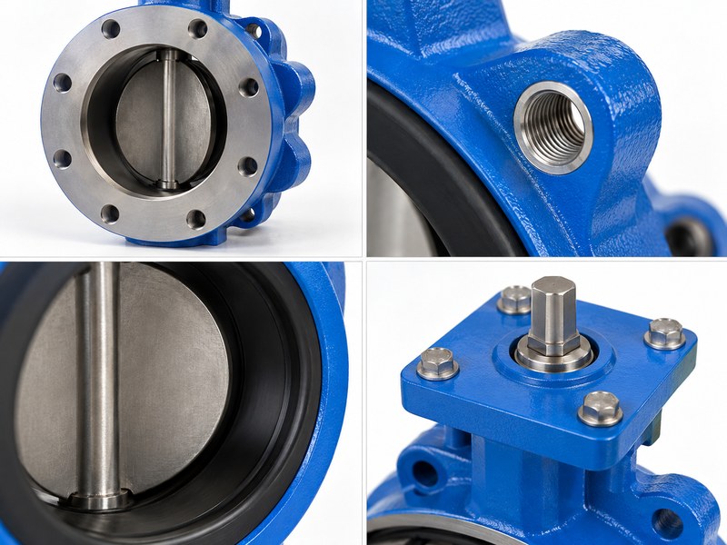 api 609 butterfly valve manufacturer: photographic comparison of connection, seat and drive details.