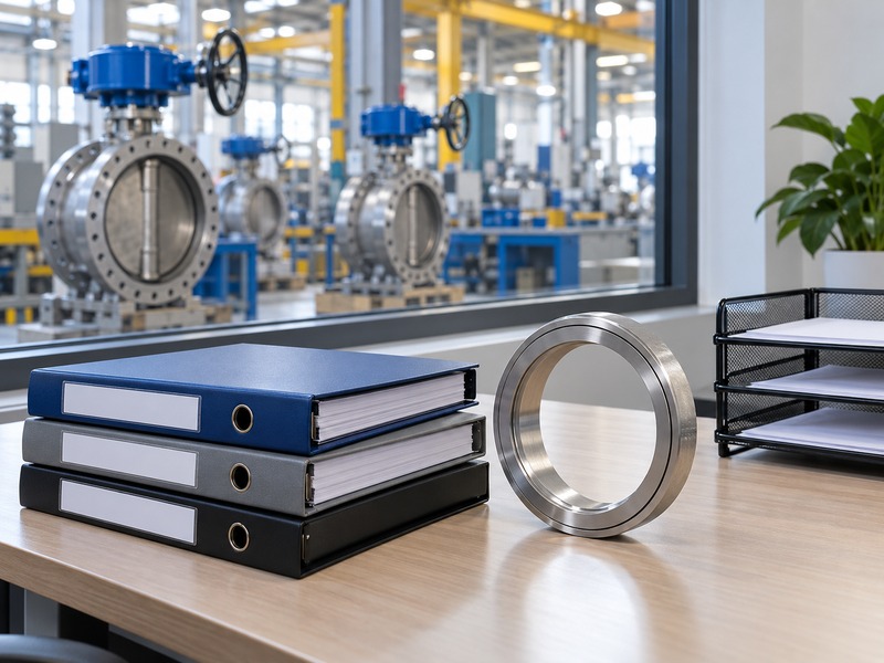 Unmarked engineering folders arranged for document control
