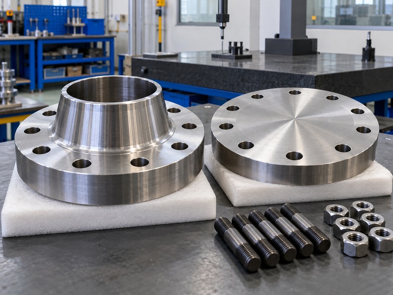 Machined flange faces and body-related components on supports