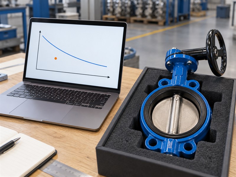 Conceptual service envelope for an API JIS EN593 butterfly valve