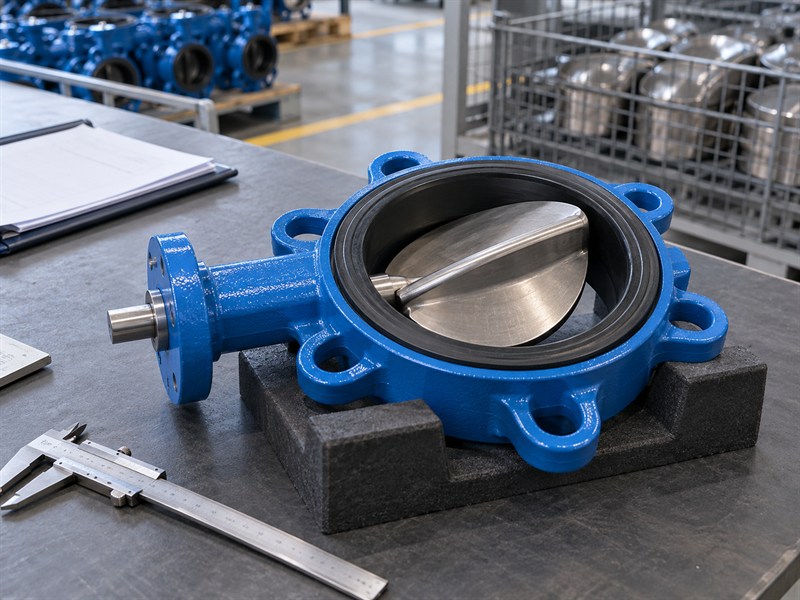 Inspection preparation for an API JIS EN593 butterfly valve