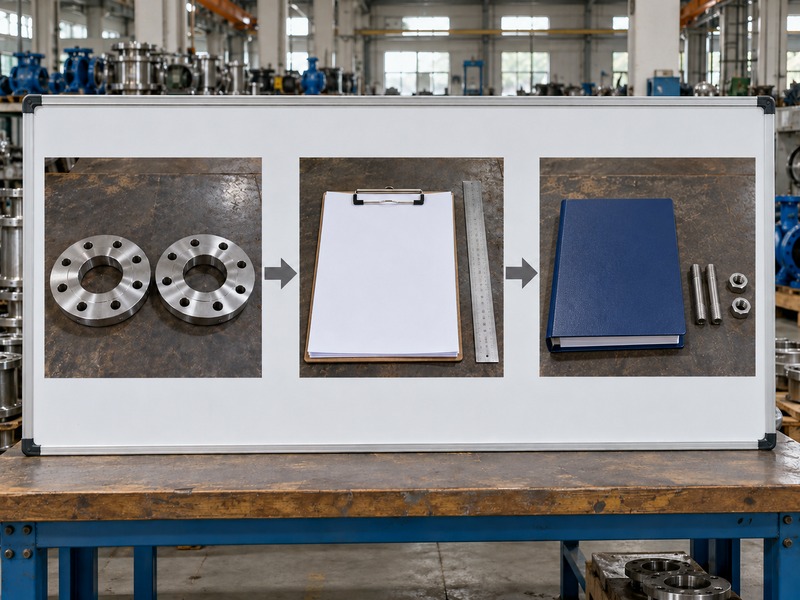 butterfly valve dn80 — three-stage photographic flange documentation review chart