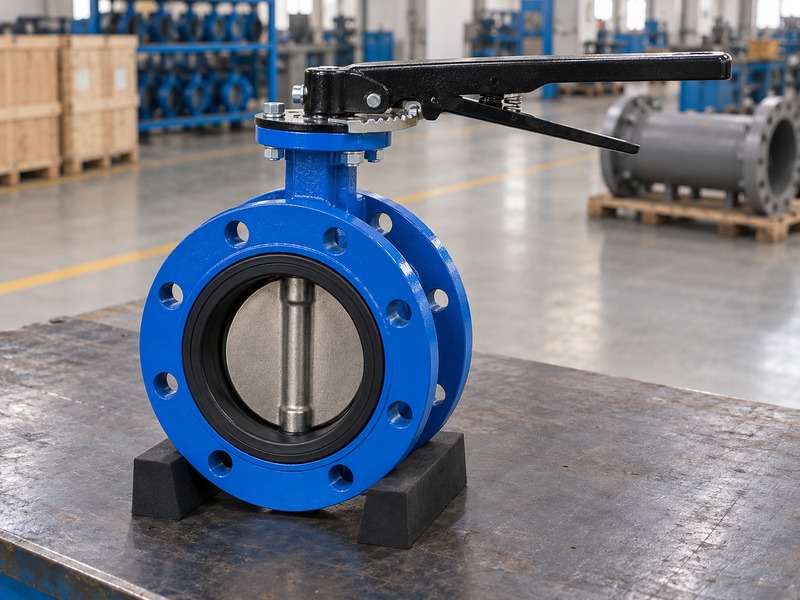 butterfly valve dn80 — lever-operated valve with open access around the handle