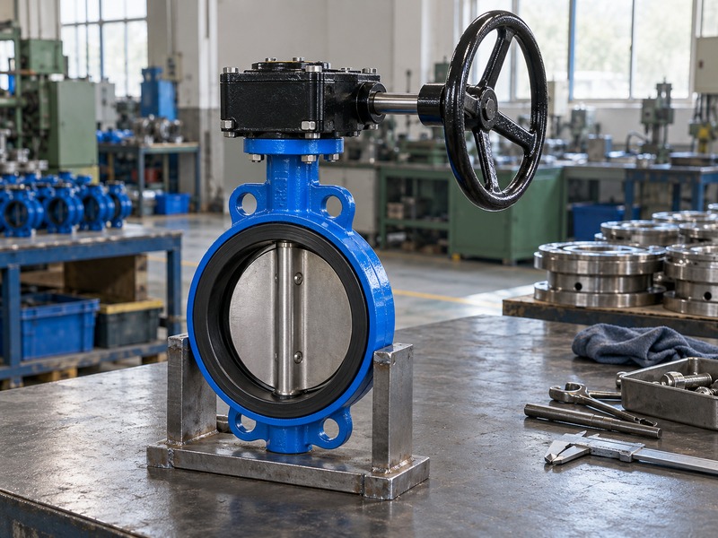 butterfly valve handwheel dimensions: complete operator envelope on a valve assembly