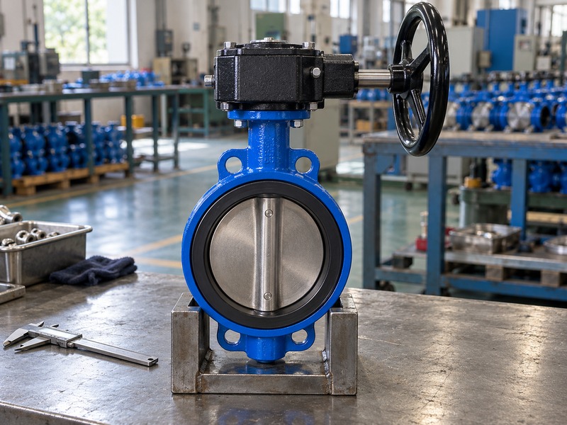 butterfly valve handwheel dimensions: wheel outside profile and gearbox projection