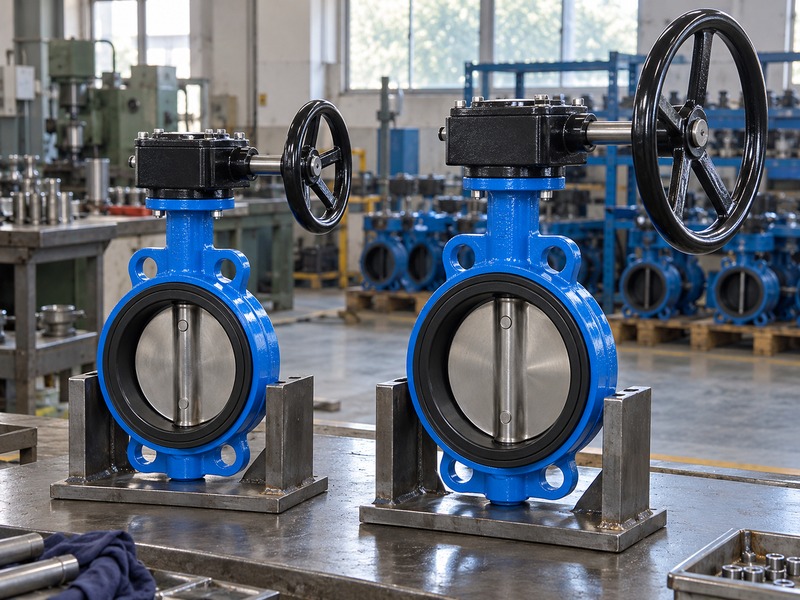 butterfly valve handwheel dimensions: separate assemblies with different wheel diameters