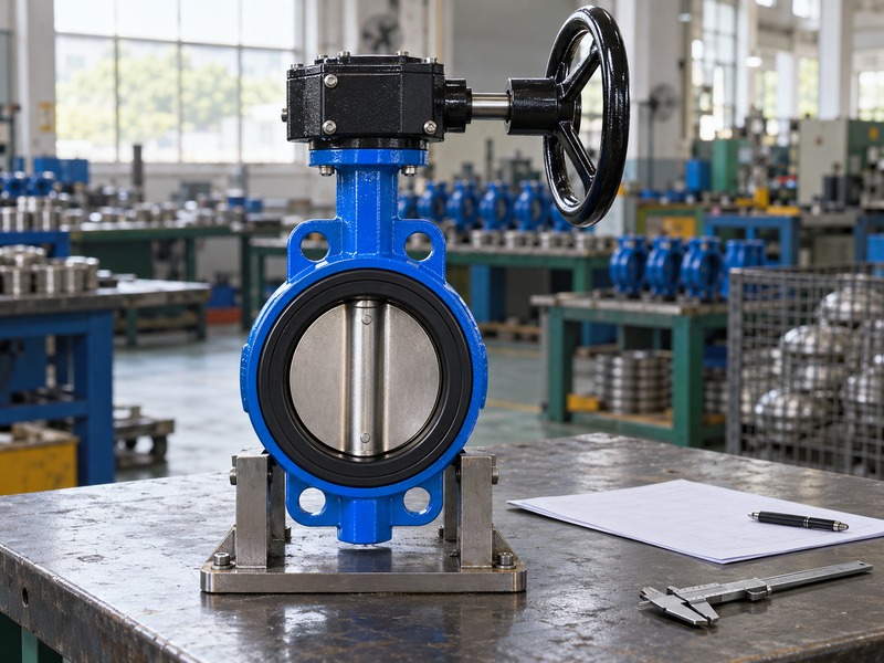 butterfly valve handwheel dimensions: dimensional inspection sample with measuring tools