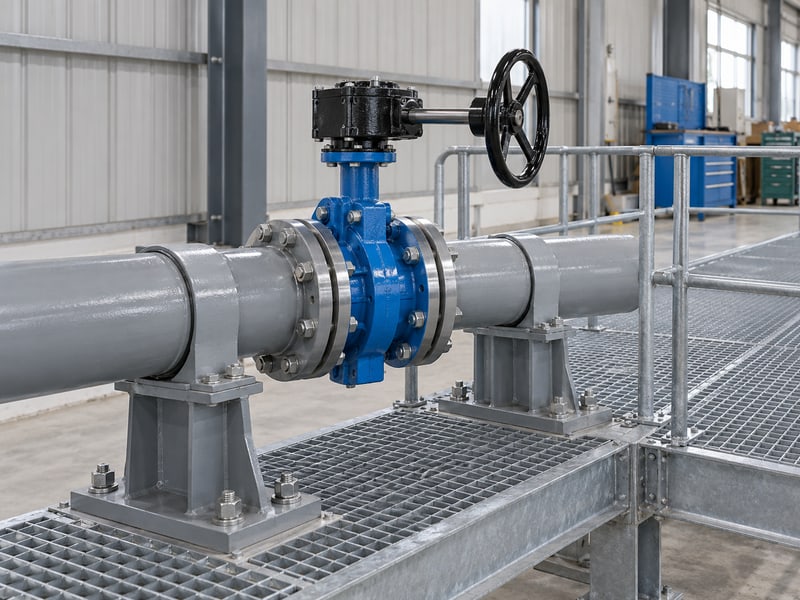 butterfly valve handwheel orientation: illustrative handwheel facing a clear level work platform with stable access