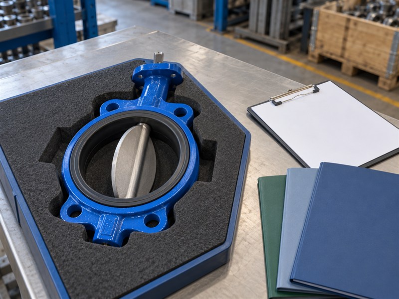 Butterfly valve JIS 10K inspection sample and controlled document package