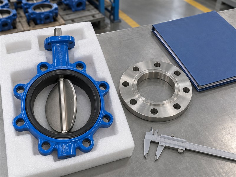 Dimensional drawing review for a butterfly valve supplier comparison