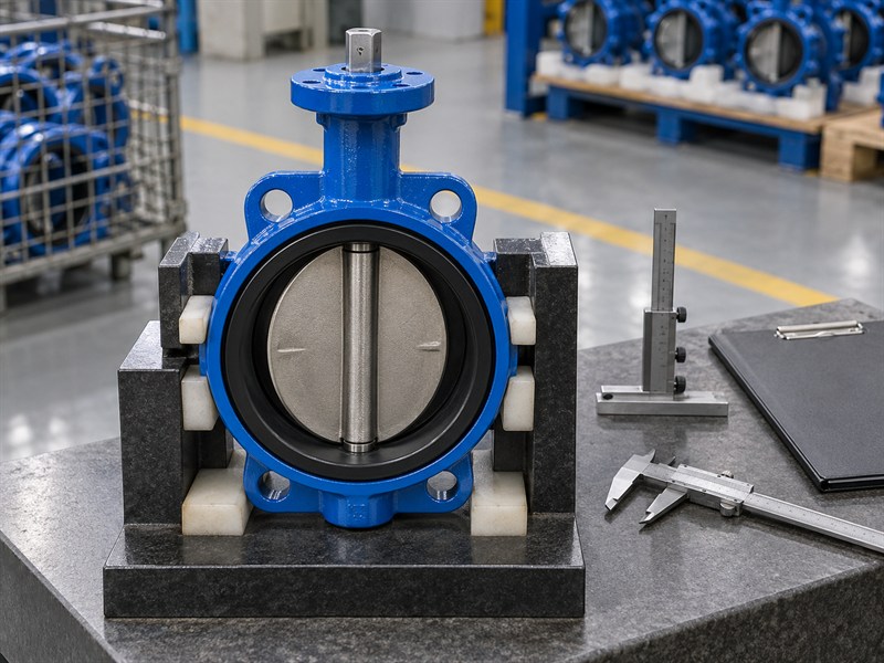 Factory inspection preparation for a butterfly valve order