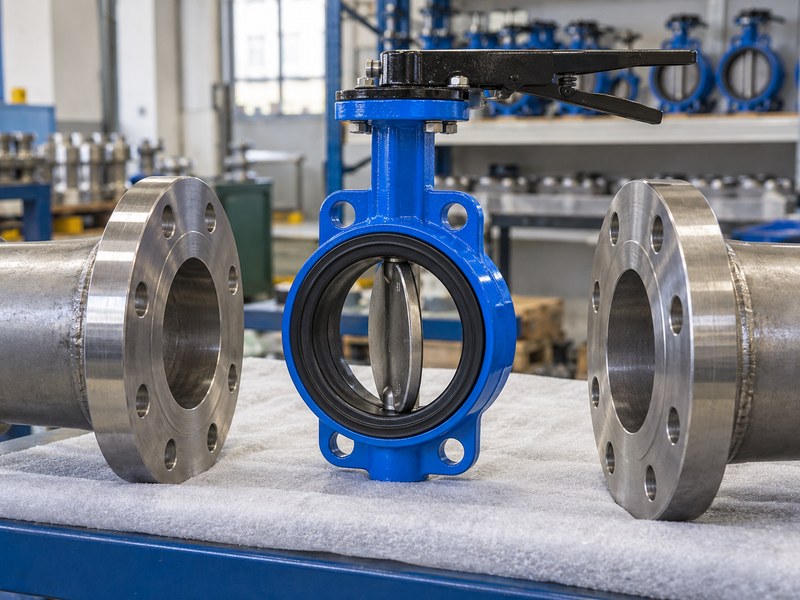 butterfly valve manufacturers in usa: loose valve and flange components for dimensional comparison.
