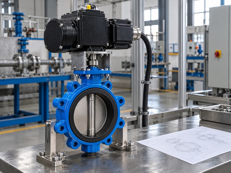 butterfly valve motor: illustrative supported electric butterfly valve with coupling, sealed cable entry and assembly documents